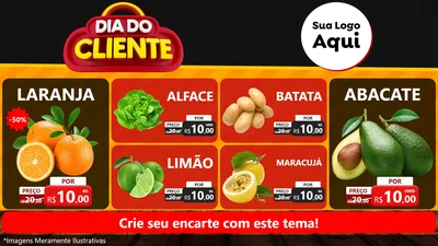 Modelo de TV para TV Horizontal com o tema Dia do Cliente para Hortifrúti