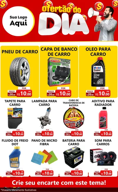 Modelo de Encarte para Encarte Grande com o tema Ofertão do dia para Auto peças