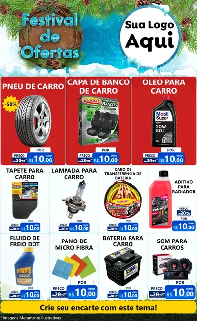 Modelo de Encarte para Encarte Grande com o tema Festival de Ofertas - Inverno para Auto peças