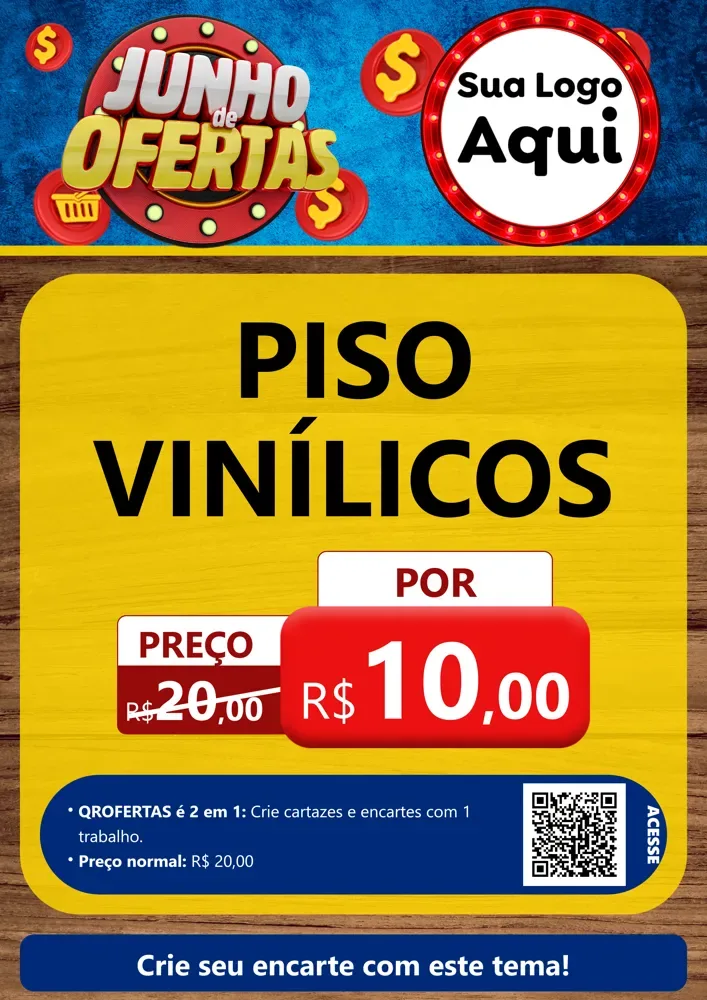 Modelo de Cartaz para Cartaz A4 Vertical com o tema Junho de Ofertas para Material para Construção