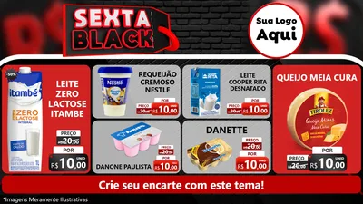 Modelo de TV para TV Horizontal com o tema Sexta Black para Frios e Laticínios