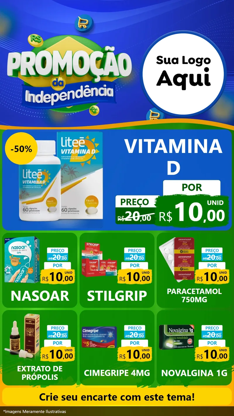 Modelo de Rede Social para Stories com o tema Promoção da Independência para Farmácia