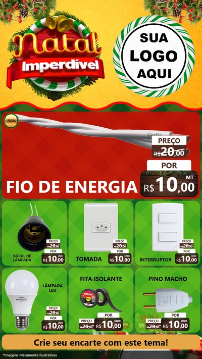 Modelo de Rede Social para Stories com o tema Natal Imperdível para Materiais Elétricos