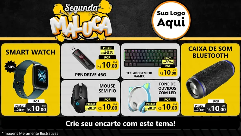 Modelo de TV para TV Horizontal com o tema Segunda Maluca para Informática
