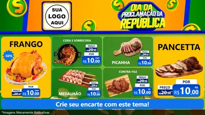 Modelo de TV para TV Horizontal com o tema Dia Da Proclamação da República para Assados