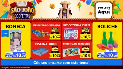 Modelo de TV para TV Horizontal com o tema São João de Ofertas para Brinquedos