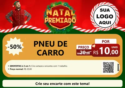 Modelo de Cartaz para Cartaz A4 Horizontal com o tema Natal Premiado para Auto peças