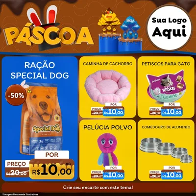 Modelo de Rede Social para Feed Facebook com o tema Páscoa para Pet Shop