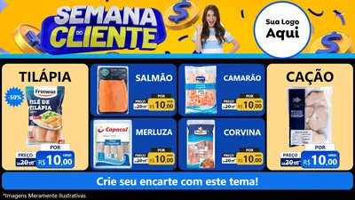 Modelo de TV para TV Horizontal com o tema Semana do Cliente para Peixaria