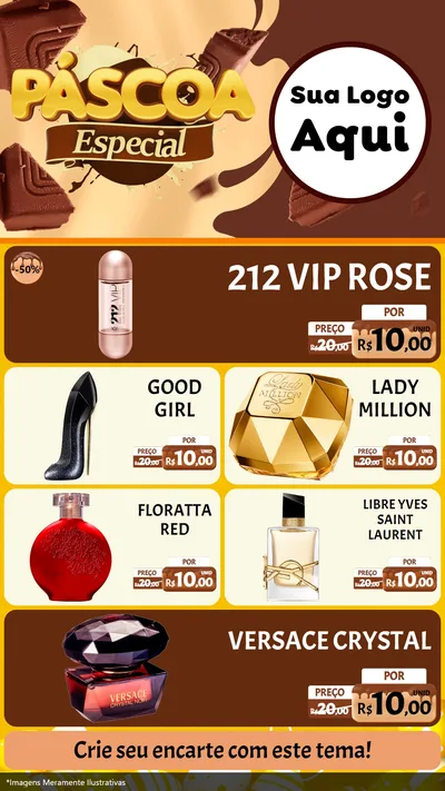 Modelo de TV para TV Vertical com o tema Páscoa Especial para Perfumes