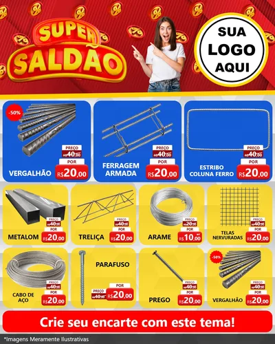 Modelo de Rede Social para Feed Instagram com o tema Super Saldão para Ferragens