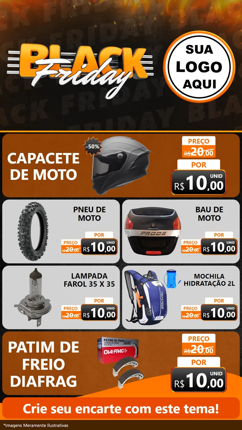 Modelo de TV para TV Vertical com o tema Black Friday para Moto peças