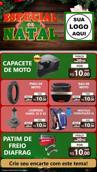 Modelo de TV para TV Vertical com o tema Especial de Natal para Moto peças