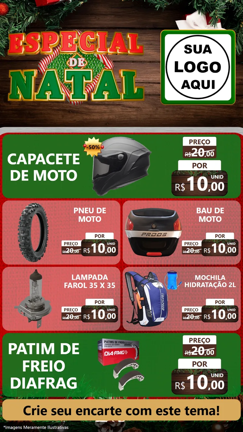 Modelo de TV para TV Vertical com o tema Especial de Natal para Moto peças