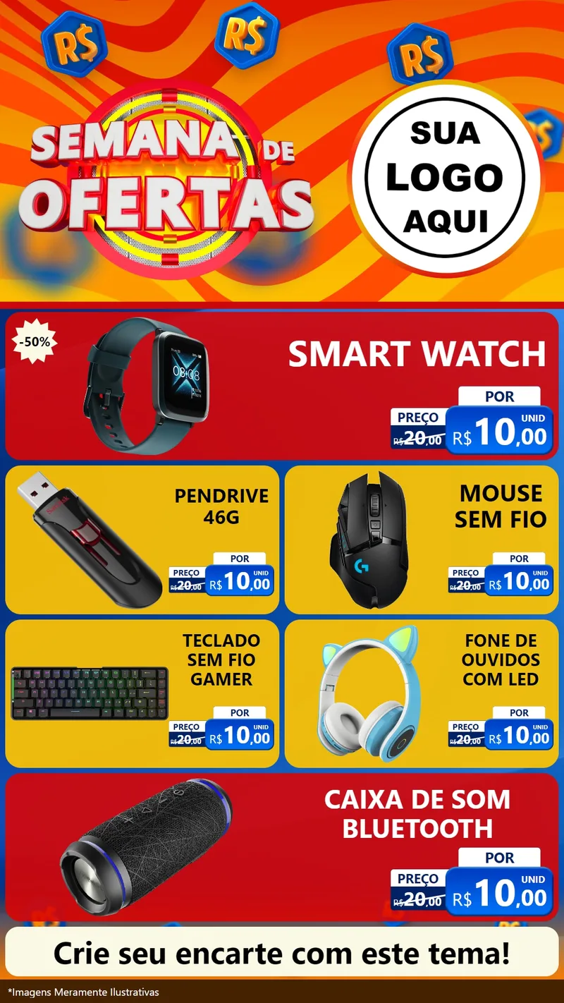 Modelo de TV para TV Vertical com o tema Semana de Ofertas para Informática