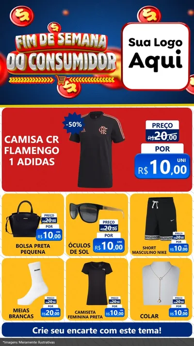 Modelo de Rede Social para Stories com o tema Fim de Semana do Consumidor para Roupas e acessórios