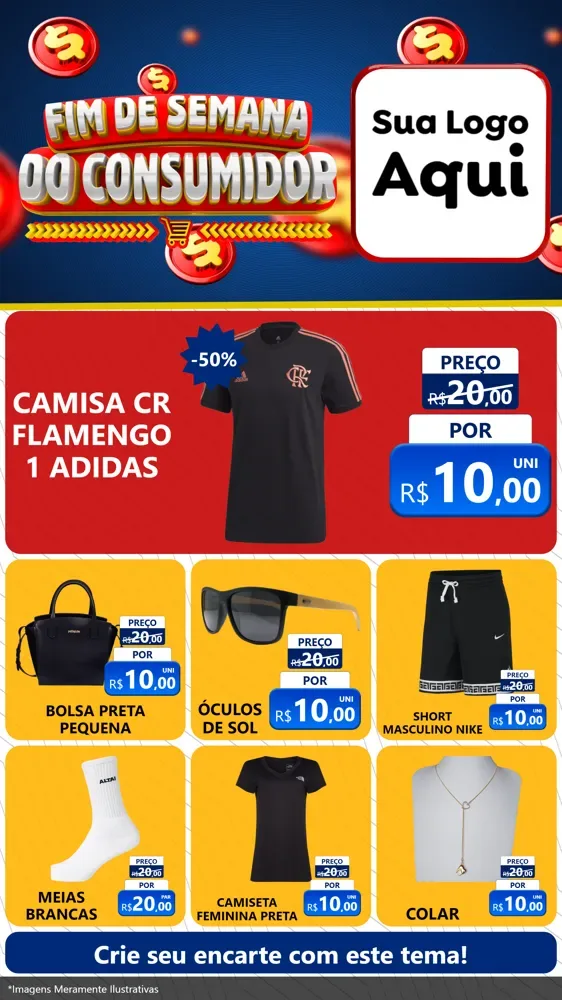 Modelo de Rede Social para Stories com o tema Fim de Semana do Consumidor para Roupas e acessórios