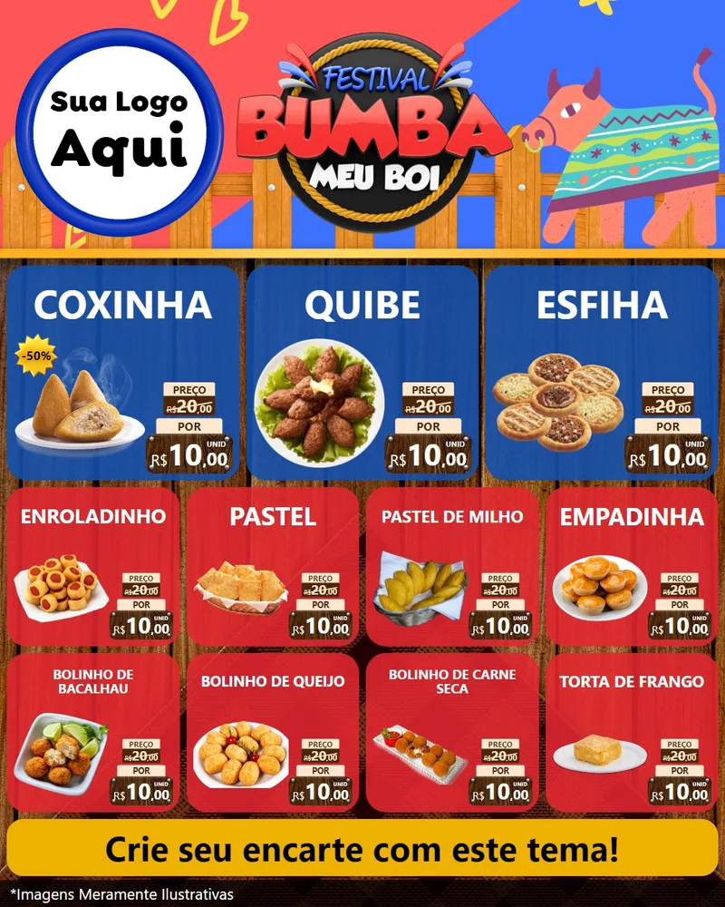Modelo de Rede Social para Feed Instagram com o tema Festival Bumba Meu Boi para Salgadaria
