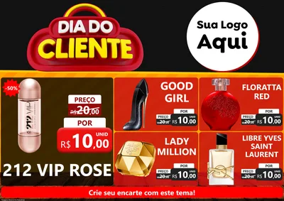 Modelo de Encarte para Encarte A4 Horizontal com o tema Dia do Cliente para Perfumes