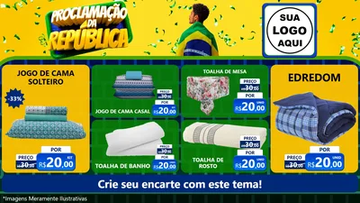 Modelo de TV para TV Horizontal com o tema Proclamação da República para Cama, Mesa e Banho