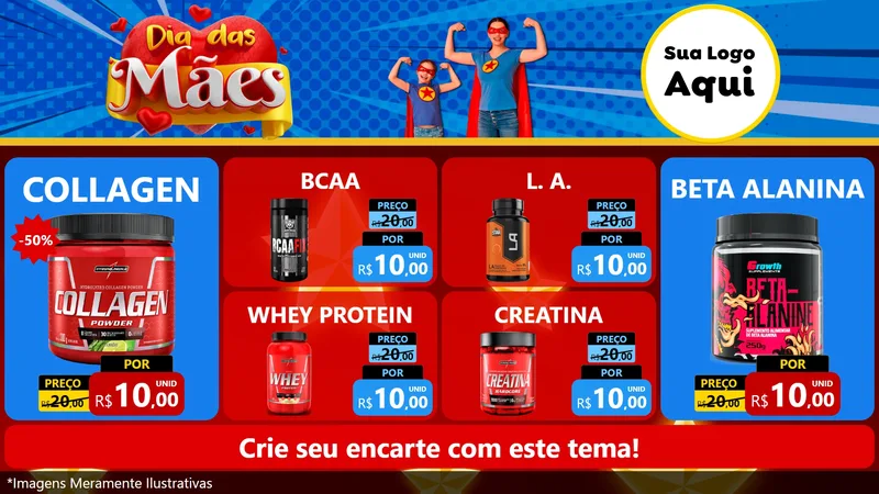 Modelo de TV para TV Horizontal com o tema Dia das Mães para Suplementos alimentares