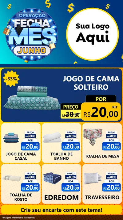 Modelo de Rede Social para Stories com o tema Operação Fecha Mês, Junho para Cama, Mesa e Banho