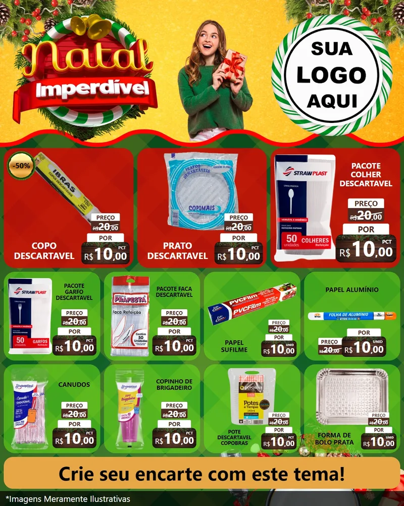 Modelo de Rede Social para Feed Instagram com o tema Natal Imperdível para Embalagens