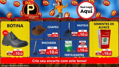 Modelo de TV para TV Horizontal com o tema Dia P - O Dia Mais Barato Do Mês para Agropecuária