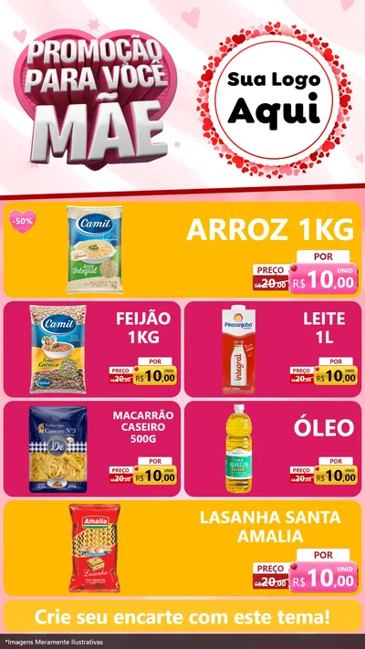 Modelo de TV para TV Vertical com o tema Promoção Para Você Mãe para Supermercado