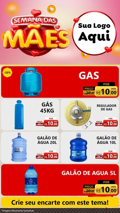 Modelo de TV para TV Vertical com o tema Semana das Mães para Água e gás