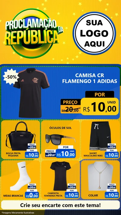 Modelo de Rede Social para Stories com o tema Proclamação da República para Roupas e acessórios