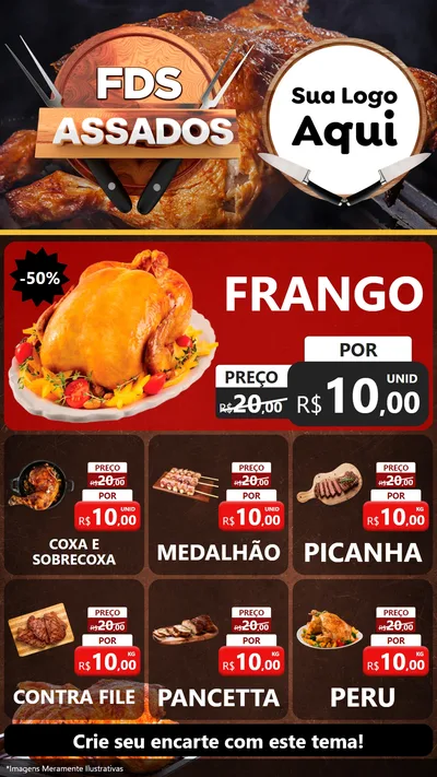 Modelo de Rede Social para Stories com o tema Fim de Semana dos Assados para Assados