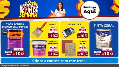 Modelo de TV para TV Horizontal com o tema Ofertaço de Fim de Semana para Tintas e Ferramentas