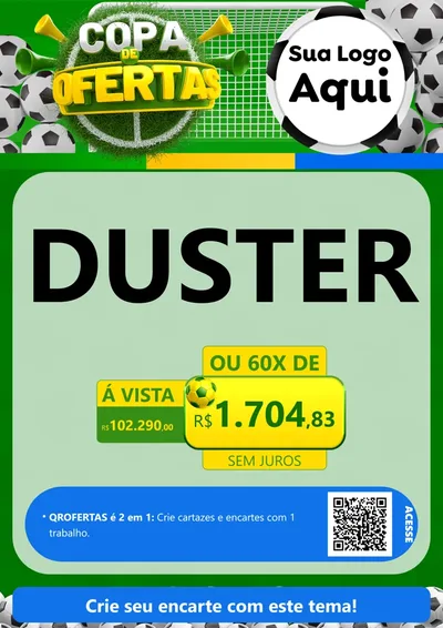 Modelo de Cartaz para Cartaz A4 Vertical com o tema Copa De Ofertas para Concessionaria de Carros
