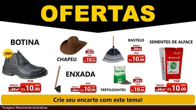 Modelo de TV para TV Horizontal com o tema Ofertas Preto e Vermelho Cartaz para Agropecuária