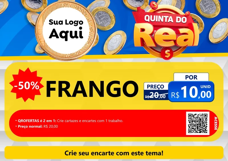 Modelo de Cartaz para Cartaz A4 Horizontal com o tema Quinta do Real para Assados