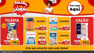 Modelo de TV para TV Horizontal com o tema Saldão de Janeiro para Peixaria