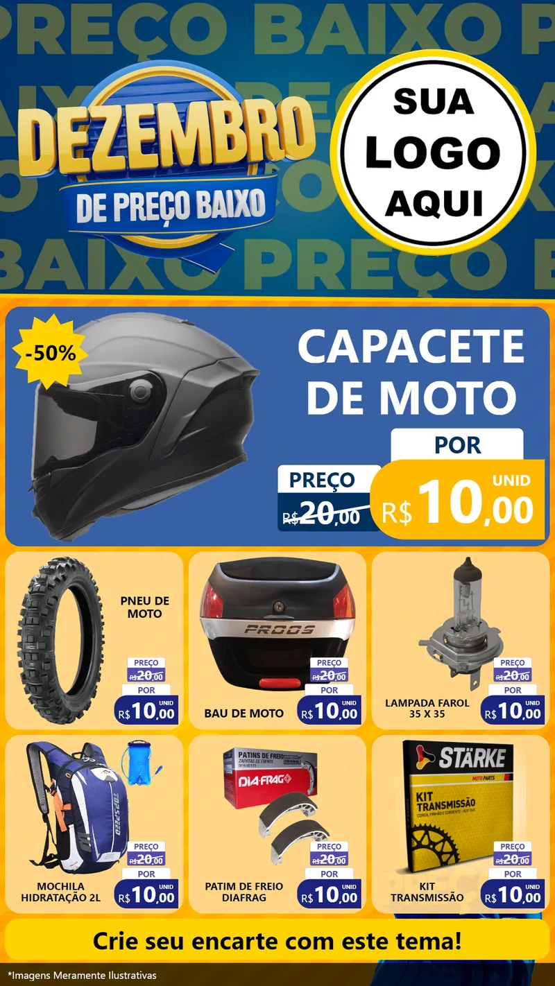 Modelo de Rede Social para Stories com o tema Dezembro de Preço Baixo para Moto peças