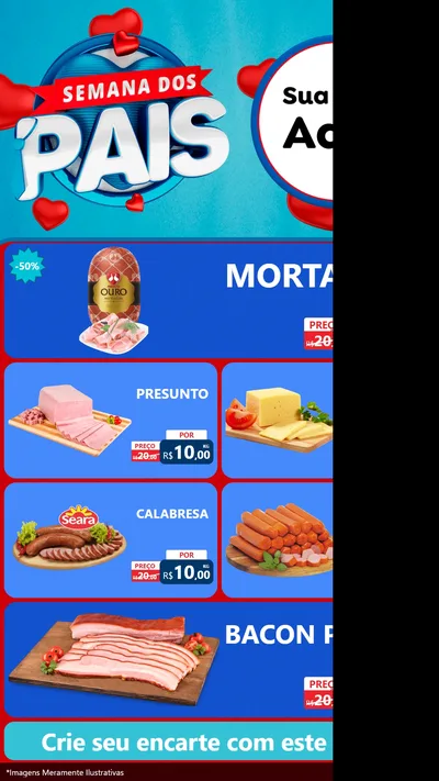 Modelo de TV para TV Vertical com o tema Semana Dos Pais para Frios e Laticínios
