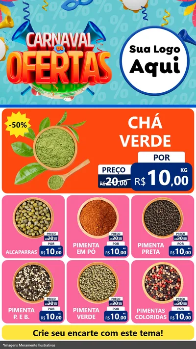 Modelo de Rede Social para Stories com o tema Carnaval de Ofertas para Produtos Naturais