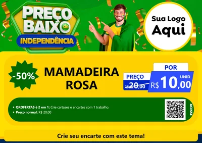 Modelo de Cartaz para Cartaz A4 Horizontal com o tema Preço Baixo de Independência para Bebês