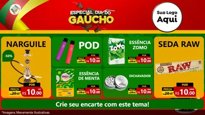 Modelo de TV para TV Horizontal com o tema Especial Dia do Gaúcho para Tabacaria