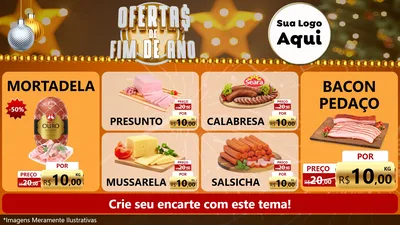 Modelo de TV para TV Horizontal com o tema Ofertas de Fim de Ano para Frios e Laticínios