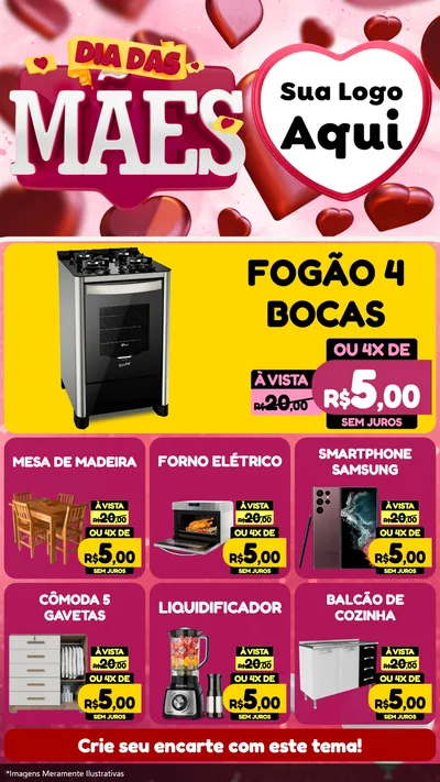 Modelo de Rede Social para Stories com o tema Dia Das Mães para Móveis e Eletro