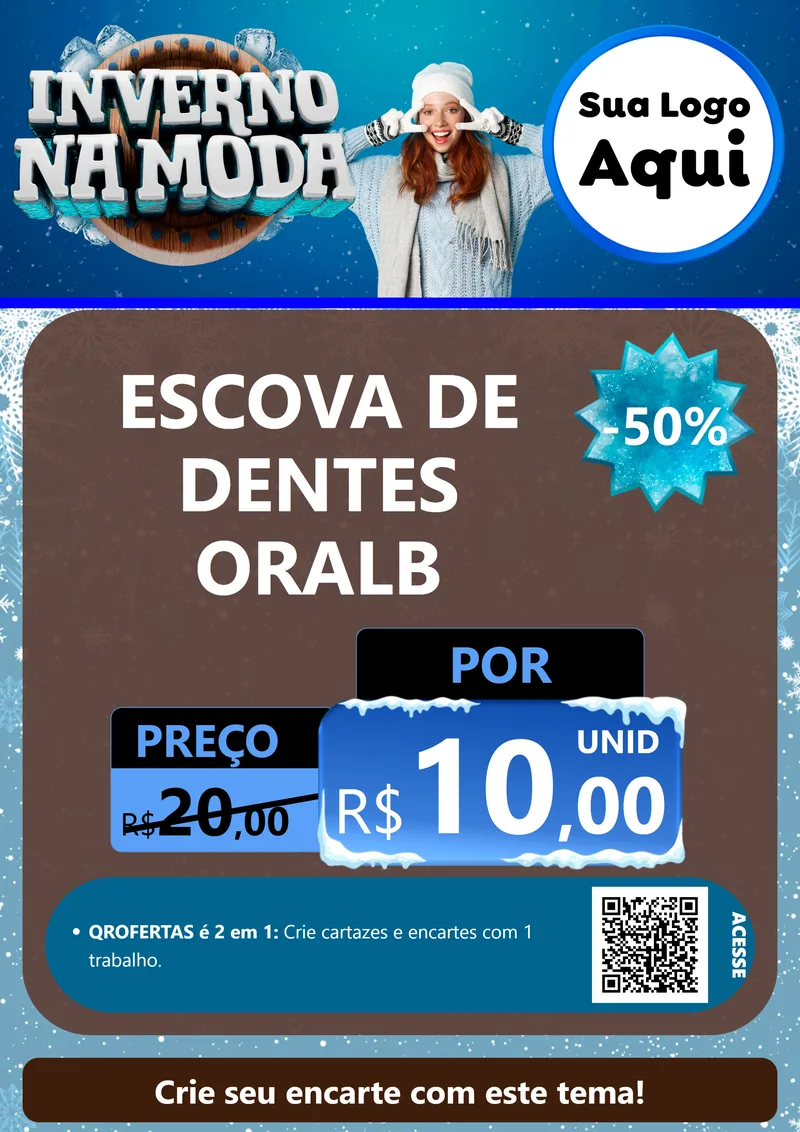 Modelo de Cartaz para Cartaz A4 Vertical com o tema Inverno na Moda para Higiene Pessoal