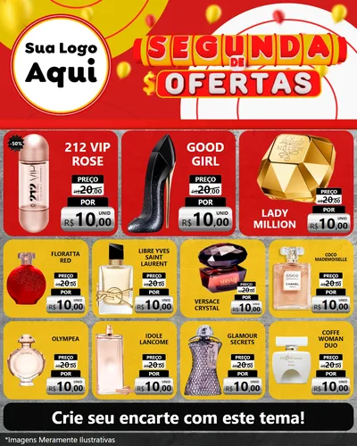 Modelo de Rede Social para Feed Instagram com o tema Segunda de Ofertas para Perfumes