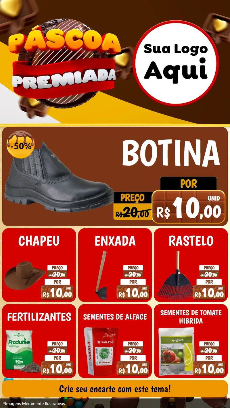Modelo de Rede Social para Stories com o tema Páscoa Premiada para Agropecuária
