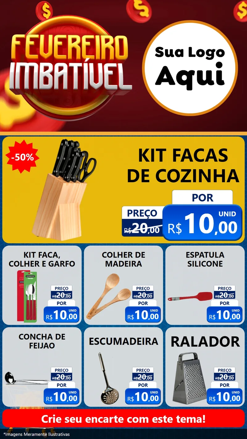 Modelo de Rede Social para Stories com o tema Fevereiro Imbatível para Utilidades Domésticas
