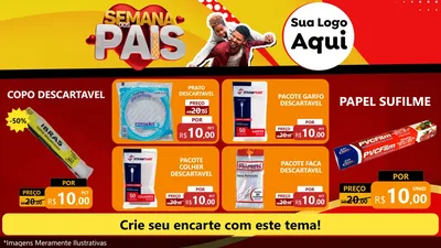 Modelo de TV para TV Horizontal com o tema Semana Dos Pais para Embalagens