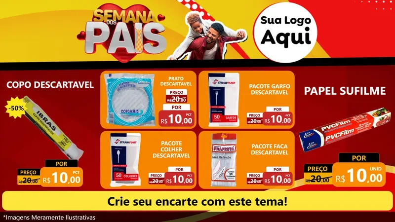 Modelo de TV para TV Horizontal com o tema Semana Dos Pais para Embalagens
